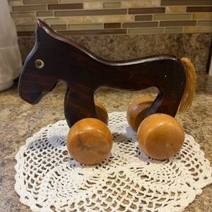 Vintage horse wooden massage roller
